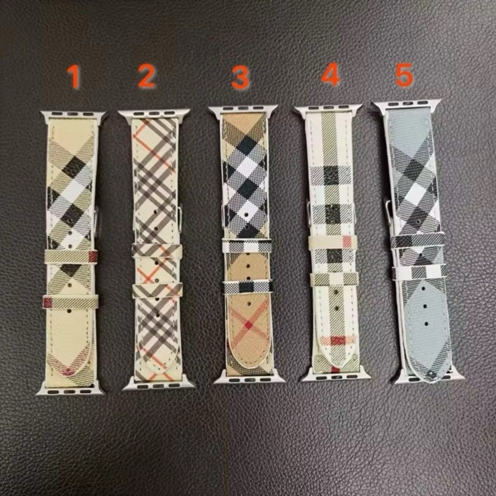 Leather Plaid Apple Watch Band 38/40/41/42/44 - Picture 3 of 16